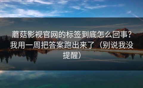 蘑菇影视官网的标签到底怎么回事？我用一周把答案跑出来了（别说我没提醒）