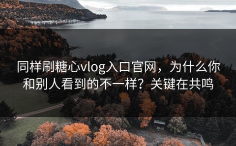 同样刷糖心vlog入口官网，为什么你和别人看到的不一样？关键在共鸣