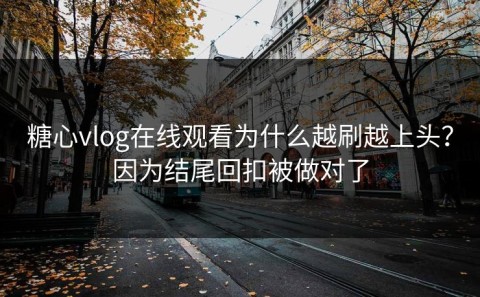 糖心vlog在线观看为什么越刷越上头？因为结尾回扣被做对了