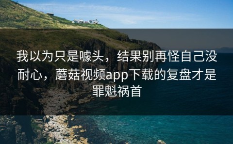 我以为只是噱头，结果别再怪自己没耐心，蘑菇视频app下载的复盘才是罪魁祸首