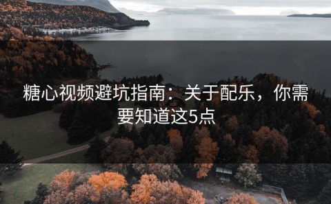 糖心视频避坑指南：关于配乐，你需要知道这5点